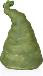 Alpine Corporation - 10" Tall Outdoor Garden Gnome Decor - Gnome Head with Rope Beard and Flower on Green Hat – Durable Lawn Scupture, Ideal for Patio, Deck, & Yard