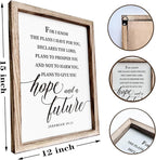 Christian Wall Decor, Religious Artwork for Home Decor, Bible Verse Signs, Inspirational Christian Gift, Framed Wall Plaque Sign 15 * 11.5 inches, I Know the Plans I Have for You Sign