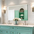 Mirrorons Beveled Mirror, Wall Mirror 40" x 30", Frameless Rectangle Bathroom Mirror with Beveled Edge, Hangs Horizontally or Vertically. Rounded Corner Tempered