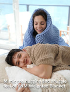 YnM Chunky Cotton Knit Throw Blanket, Cable Knit Throws for Bed Couch Sofa, Comfy & Relaxing, Decorative Piece for Farmhouse Modern Boho Rustic Scandinavian Chic Vibe, Beige 40x50 Inches