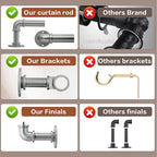 Silver Curtain Rods 18 to 45 in,Wraparound Curtain Rods,Adjustable Length,1 in Diameter Pipe,Wall or Ceiling Mounted,for Bedroom and Living Room (Silver 18” to 45”)