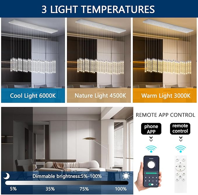 Rectangular Chandeliers 26-Lights Long Light for Entryway LED Dimmable Chandeliers Lighting Fixture Flat Sloped High Ceiling Pendant Lights Crystal for Living Room Foyer Hallway Staircase Silver