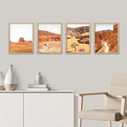 SIGNWIN Framed Arizona Texas Mountain Valley Wall Art, Set of 4 Landscape Wall Decor Prints, Nature Wilderness Wall D¨¦cor for Living Room, Bedroom Black - 12"x16" Natural