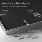 Homeforia Silver 8x12 Picture Frame, High End Metal 8 x 12 Poster Frames with Mat 6 by 8 for Photo, 12x8 Frame Matted to 6x8 inch Art, 8by12 Wall or Tabletop Frames, Tempered Glass, Wall Kit, Set of 1