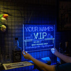 Personalized Bar Signs with Your Name for home wall light up with personalized pub name, man cave accessories, beer themed neon customizable lighted sign