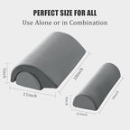 ROYALAY Half Moon Bolster Knee Pillow for Legs, Knees, Lower Back and Head, Adjustable Semi Roll Round Lumbar Support Pillow for Bed Sleeping, Health Large half moon pillow for Reduce Pressure,gray