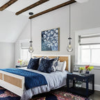 Raindrop Pendant Lights Kitchen Island Teardrop PlatingBlack Hanging Light Clear Solid Glass Pendant Light Modern Chandeliers for Dining Room Porch Corridor Living Room(PlatingBlack 1-Pack)