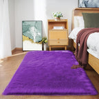 Goolela Purple Carpet 3x5 Rug Fluffy Rug Washable Furry Rug Faux Fur Rug for Living Room Plush Shag Rug for Bedroom Dorm Floor Soft Rug Home Decor Rectangle