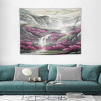 Japanese Tapestry, Red Plum Blossom Mountain, Nature Landscape, Bedroom Living Room Decor, 40"x30"