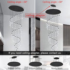 40-Lights High Ceiling Chandelier Modern LED Crystal Chandelier for Foyer Dimmable Spiral Crystal Chandeliers for Entryway Staircase Hallway Living Room Hanging Light Fixture