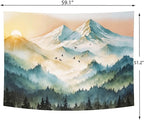 Delur Mountain Tapestry Boho Misty Sunset Forest Tree Tapestry Wall Hanging Sunrise Nature Landscape Psychedelic Headboard for Bedroom Living Room Home Decor (51.2" x 59.1")