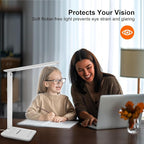 karidi LED Desk Lamp Dimmable Table Lamp with USB Charging Port, 5 Lighting Modes, Sensitive Control, Foldable Portable Desk Light for Home Office Bedroom Reading (White, Standard Size - 13.3 inch)