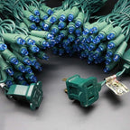 200 Count Blue Wide Angle LED Christmas Lights, 66 ft Green Wire UL Certified Commercial Grade 5mm Holiday String Light Set (Blue)