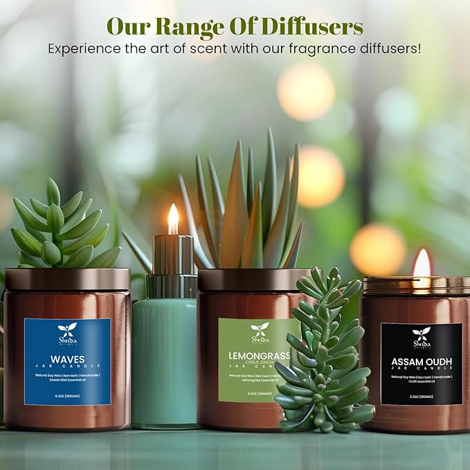 Lemongrass Scented Soy Jar Candle – 6.3oz Natural Soy Wax Candle for Stress Relief – Clean, Long-Lasting Burn – Non-Toxic Aromatherapy Gift for Her – Home Spa & Room Décor