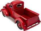 Berfutall-11'' Iron Classic Red Truck Pick-up Model Collectible Vehicle Decoration, Metal Truck Christmas Decor ，Unique Blend of Vintage, Rustic, Farmhouse Truck Decor for Table Top Decor. (H)