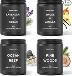 Scented Candles, 9oz×4 Scented Candles for Men, Soy Candle Gifts for Men, Personalized Blessing Minimalist Men's Candle