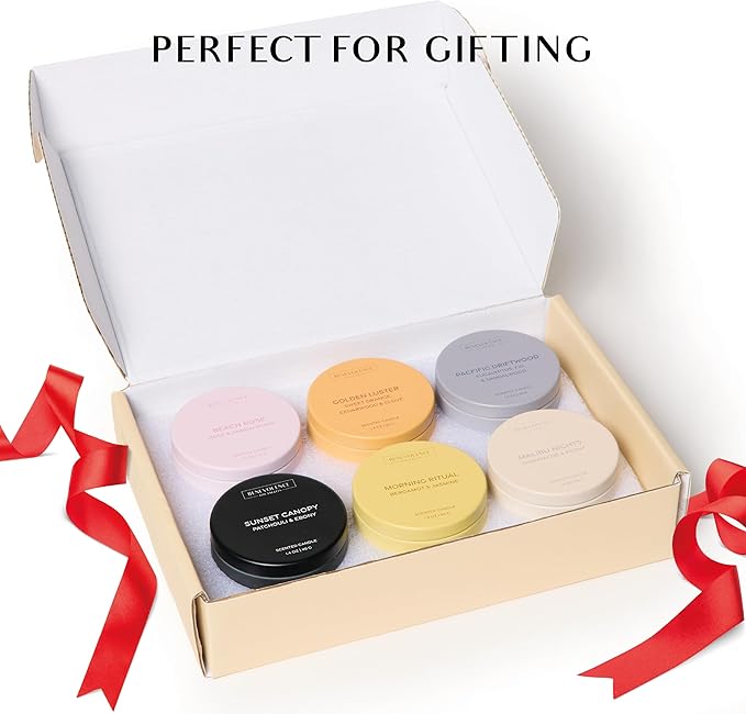 Benevolence LA Candle Gift Set – 6 Fall Scented Candles (1.4 oz) | Aromatherapy Candles with Orange, Eucalyptus, Rose & Jasmine | Cozy Seasonal Gift