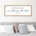 ZZJJHYWGQ As For Me And My House We Will Serve The Lord Wall Decor Art 32" x 12" Large Bible Verse Sign for Bedroom Christian Wood Framed Wall Hanging (Wood)