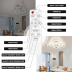 Modern LED Ceiling Light,Dimmable 3 Colors 6 Rings Flush Mount Ceiling Light Fixture,3000K-6500K 81W White Close to Ceiling Light with Remote for Living Room,Bedroom,Laundry Room