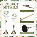 20 Pcs Table Number Holders 4/6/8/10 Inch Metal Place Card Holders with Alligator Clip Heavy Base Wedding Table Number Stand Picture Photo Clip for Banquet Party Birthday Restaurant(Bronze)