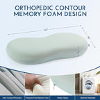 Cooling Memory Foam Cervical Pillow, Orthopedic Neck Support Pillow for Back Pain Relief, Ergonomic Design for Side/Back/Stomach Sleepers, Easy Cleaning Set (Pillowcases × 2)