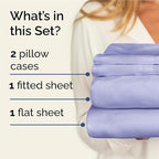 Twin XL Sheets Set 4 Piece - Includes 2 Pillowcases - Bed Sheets Twin XL Size - Soft Hotel Luxury Bedding - Cooling, Comfy & Breathable - 1 Flat & 1 Fitted & 2 Pillowcases w/ Deep Pockets - Lavender