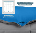 Bare Home Full Comforter - Reversible Colors - Goose Down Alternative - Ultra-Soft - Premium 1800 Series - All Season Warmth - Bedding Comforter (Full, Grey/Medium Blue)