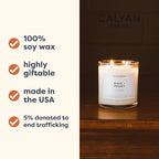 Calyan Wax Co. 2 Wick Candle, Rose + Peony Scented Candle, 37 Hour Burn Time, Aromatherapy Soy Candles, Non Toxic & Vegan Soy Wax, Glass Tumbler Scented Candles, 12.5oz