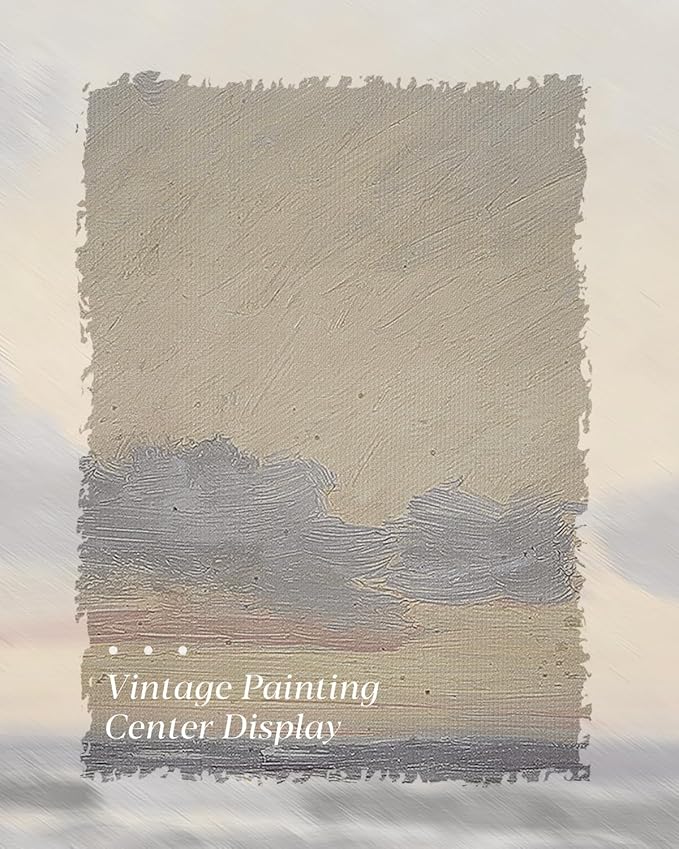 HUARCEY Gold Framed Vintage Wall Art for Living Room, Landscape Painting Prints Shelf Decor for Kitchen, Aesthetic Coastal Bedroom Wall Art, Christmas Gifts for Friends or Family ( Sea or Sky - 8"x10" )