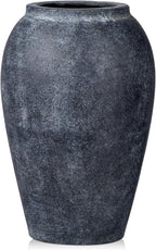 Handmade Flower Vase, 9.6" Tall Terracotta Vase, Vintage Ceramic vase, Rustic Antique Vase Décor, Wide Mouth, Matte Finish for Home Office Resto Café Décor