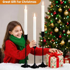 Candle Holder - 3 PCS Candlestick Holders - Vintage Candle Stick Holder - Modern Decorative Centerpiece - Cozy Atmosphere Gift for Home Decor, Wedding, Halloween Party - Black Taper