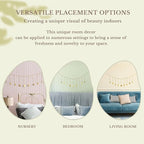 Mkono Moon Phase Wall Hanging Boho Aesthetic Room Decor Metal Moons Garland Hanging Art Bohemian Home Decoration for Girls Room Nursery Bedroom Livingroom Dorm, Ideal, Gold, 50"