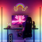 Rainbow Cat Neon Sign Cute Cat Neon Signs for Wall Decor Rainbow Neon Light Sign USB Powered Neon Light for Bedroom Kid Room Pet Shop Game Room Cat Lovers Pride Gifts