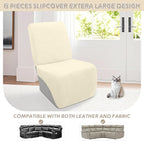 Arfntevss Sectional Recliner Couch Covers Velvet Corner Sectional Sofa Cover for Reclining Couch Stretch Soft L Shape Recliner Slipcover Washable Additional Seat Protector (1 Seat Cover, Beige)