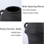 Ceramic Flower Vases, Porcelain Vase, 7 Inch Vintage Terracotta Vases with hadle for Home Decor, Decorative Farmhouse Vase for Home Decor, Living Room, Shelf Decor, Farmhouse, Table, Lyeec