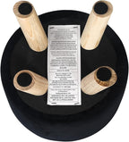 Asense Small Round Ottoman Foot Rest Stool Fabric Padded Seat Footstool Ottoman with Anti-Slip Wooden Legs (Black,Fabric)