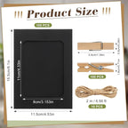 Janlaugh 100 Pcs Paper Photo Frames 4x6 Black Picture Frame with 100 Clip 10 String Kit DIY Hanging Cardboard Photo Holder Back to School Wall Decor Wedding Home