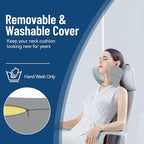 PouHenier.jh Ergonomic Headrest Pillow for Recliner Chair Sleeping Neck Support, Memory Foam Head and Neck Cushion Pillow with Adjustable Velcro for Sofa, Couch, Office Chair, Side and Rear Pockets