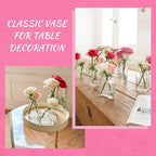 33pcs Glass Small Bud Vases Set - 9 Styles Clear Bud Vase for Centerpieces, Wedding, Home Table Flower Décor Perfume Bottle Inspired Clear Flower Vases in Bulk