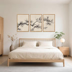 HPNIUB Vintage Sketch Pine Tree Framed Canvas Wall Art Set, Brown Antique Tree Branch Wall Decor, Nature Botanical Art Print, Modern Landscape Pictures for Living Room, Bedroom, Office- 16 x24 x3