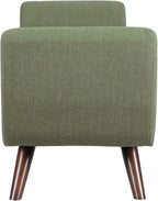 HomePop Modern Storage Bench with Wood Legs Home Décor|Bench with Storage for Living Room & Bedroom - Olive Green Woven