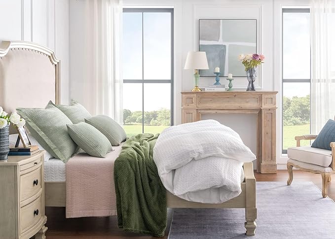 Standard Pillowcase Set of 2 20X26 Pillow Covers Cotton Bed Pillow Shams Soft Decorative Pillow Cases with Envelope Closure, Sage Green