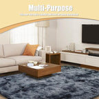 Shag Area Rug for Bedroom 4x6,Tie-Dyed Black Fluffy Area Rugs for Living Room,Soft Fuzzy Rug Non-Shedding Indoor Plush Carpet for Kids Bedroom Nursery Dorm Home Decor