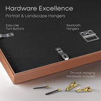 Homeforia 8.5x11 Diploma Frame Rose Gold, High End Metal 8.5 x 11 Certificate Frames, 11x8.5 Document Frames for Wall or Tabletop, 8.5 by 11 Award Letter Size Frame, Tempered Glass, Wall Kit, Set of 1