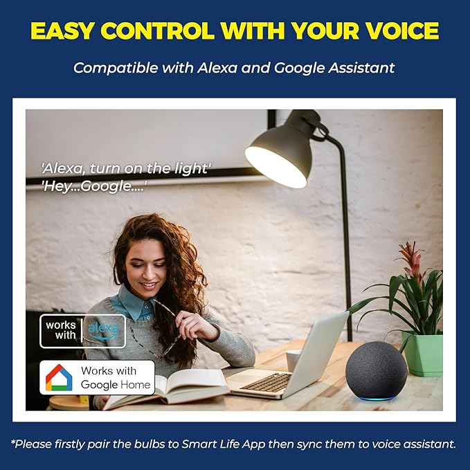 Lightinginside Smart Light Bulbs 100W Equiv., 1350LM 11W Smart Bulb Works with Alexa/Google Home/Smart Life, A19 E26 RGBCW Color Changing, No Hub Required, 2.4G WiFi Bluetooth Bulb, ETL Listed, 1PC