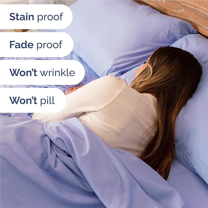 Twin XL Sheets Set 4 Piece - Includes 2 Pillowcases - Bed Sheets Twin XL Size - Soft Hotel Luxury Bedding - Cooling, Comfy & Breathable - 1 Flat & 1 Fitted & 2 Pillowcases w/ Deep Pockets - Lavender