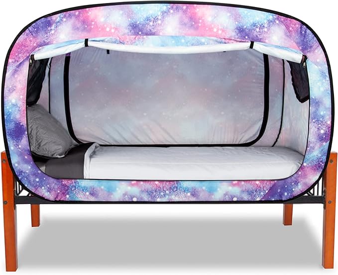 Bed Tent Full Bed Canopy Portable Dream Tent for Adult Indoor Sleeping Tents with 2 Doors Breathable Private Space Tents, Unicorn