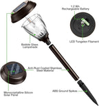 XMCOSY+ Solar Lights Pathway Outdoor - 2 LED Modes 10/25 LM Solar Powered Yard Garden Lighting, Waterproof IP65 Glass Stainless Steel Landscape Lights for Driveway Walkway Sidewalk Decor (Warm White)