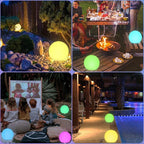 8-in Solar Globe Light Outdoor, Waterproof Solar Ball Light for Outside w/Remote, 16 RGB Color Changing Glowing Orb Lamp Landscape Lighting Mood Lamp w/Ground Stake for Garden Patio Yard Pathway Decor