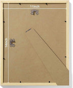 Vittanly 11x14 Picture Frames Set of 9, Shatter Resistant Plexiglass, Display 8x10 Pictures with Mat or 11x14 without Mat, Photo Frames for Wall or Tabletop, Engineered Wood, OAK